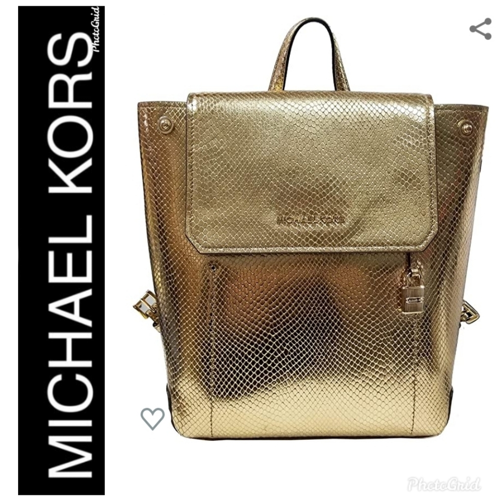 NWT MK GOLD LEATHER BACKPACK
